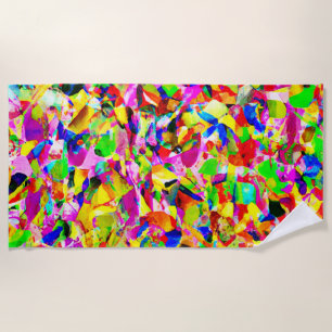 Colourful Abstract Spectrum Pattern Beach Towel