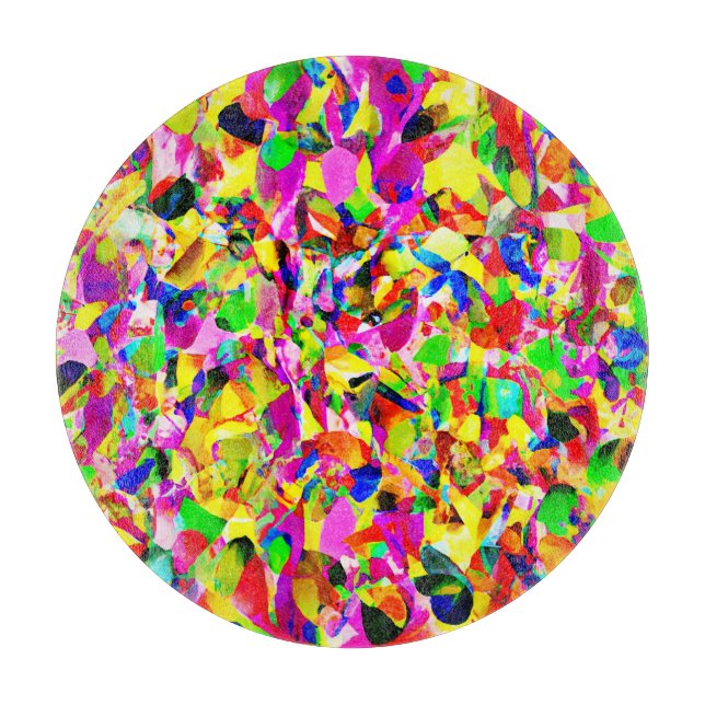 Colourful Abstract Spectrum Pattern Cutting Board (Front)