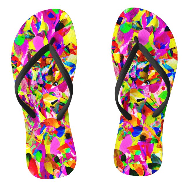 Colourful Abstract Spectrum Pattern Thongs (Footbed)
