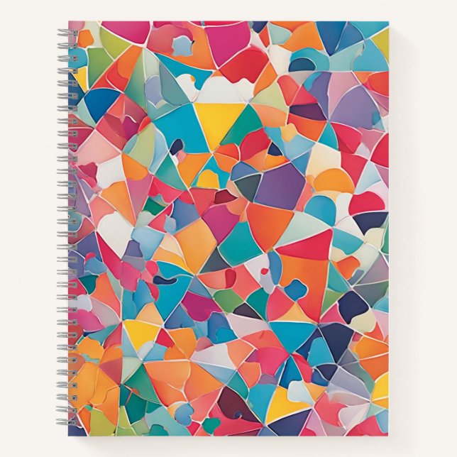 Colourful Abstract Spiral Notebook – Modern Design (Front)