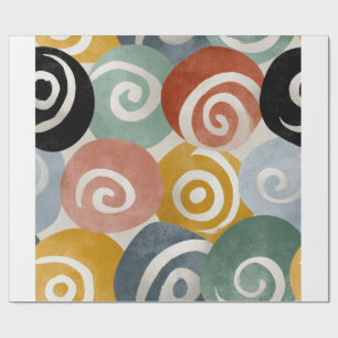 Colourful Abstract Spiral Wrapping Paper   Modern 