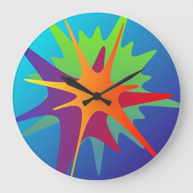 Colourful Abstract Splash Wall Clock (Front)