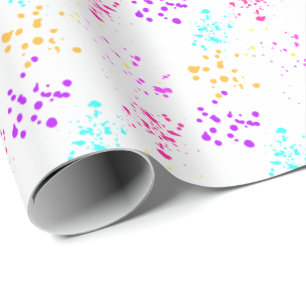 Colourful Abstract Splashes Wrapping Paper