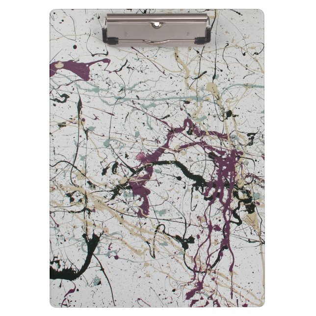 Colourful Abstract Splatter Painting Clipboard (Front)