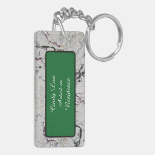 Colourful Abstract Splatter Painting Keychain