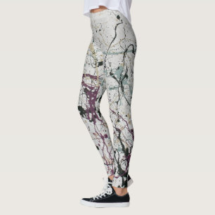 Colourful Abstract Splatter Painting Women's Leggings