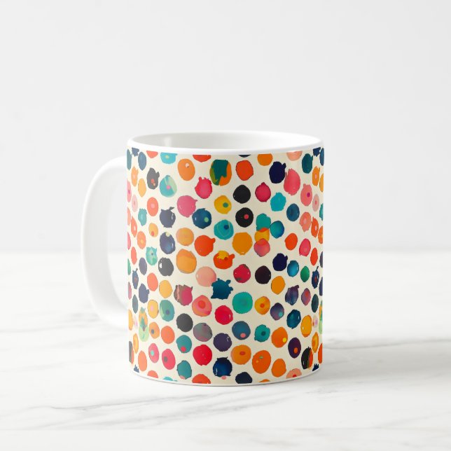 Colourful Abstract Splatters Coffee Mug (Front Left)