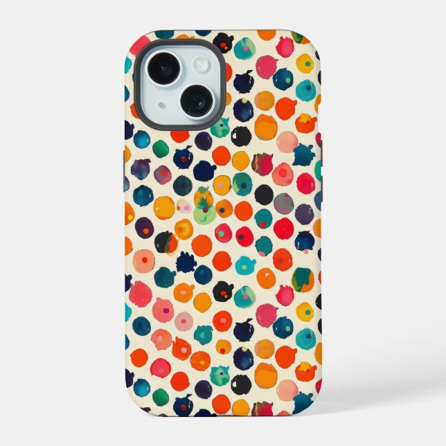Colourful Abstract Splatters iPhone 15 Case (Back)