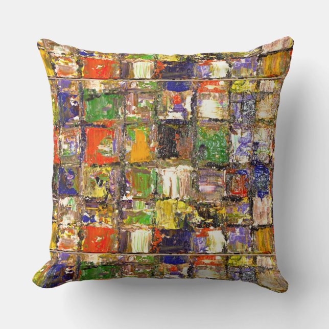 Colourful Abstract Square Cushion (Front)