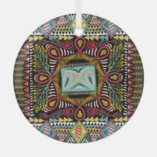 Colourful abstract: square pocket design. glass tree decoration