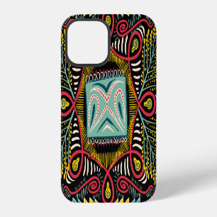 Colourful abstract: square pocket design. iPhone 12 case