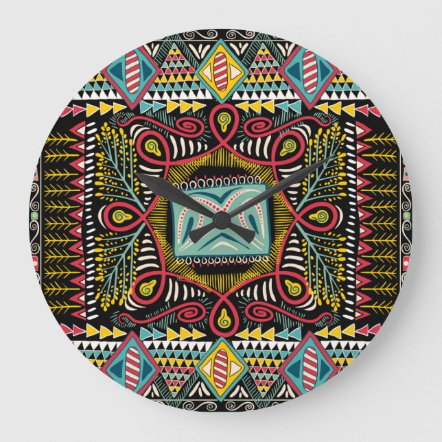 Colourful abstract: square pocket design. large clock (Front)
