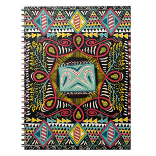 Colourful abstract: square pocket design. notebook