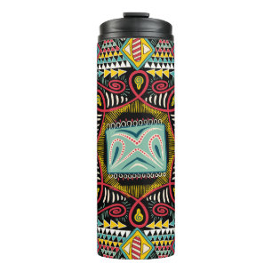 Colourful abstract: square pocket design. thermal tumbler