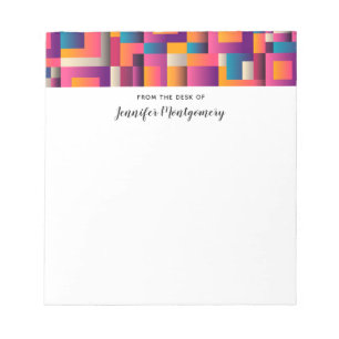 Colourful Abstract Squares and Shapes Notepad