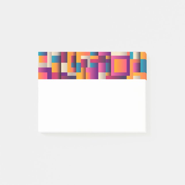 Colourful Abstract Squares and Shapes Post-it Notes (Front)