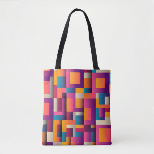 Colourful Abstract Squares and Shapes Tote Bag