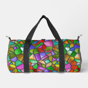 Colourful Abstract Stained Glass Window Duffle Bag
