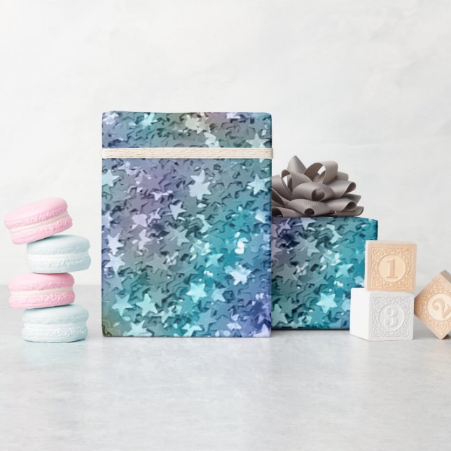 Colourful Abstract Starry Glitter Wrapping Paper (Baby Shower)