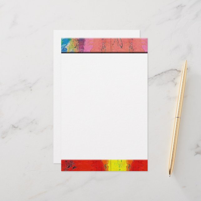 Colourful abstract stationery (Front/Back In Situ)
