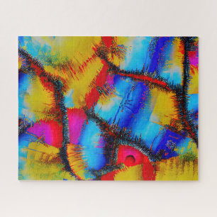 Colourful Abstract Stich Pattern Jigsaw Puzzle