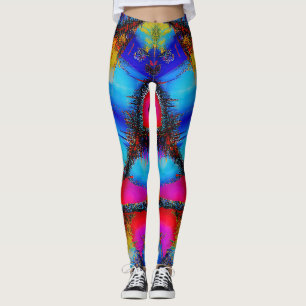 Colourful Abstract Stich Pattern Leggings