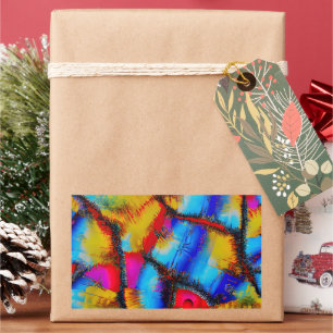 Colourful Abstract Stich Pattern Rectangular Sticker