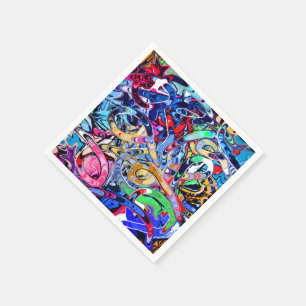 Colourful abstract streetstyle party  napkin