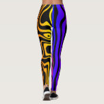 Colourful Abstract Striped Leggings - Choose Colou<br><div class="desc">Abstract Colourful Waves Stripe Leggings - or Choose / add your favourite background colours ! MIGNED Design</div>