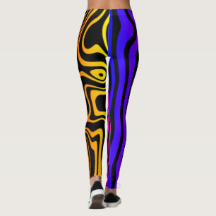 Colourful Abstract Striped Leggings - Choose Colou