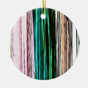 Colourful Abstract Stripes #123 Ceramic Ornament