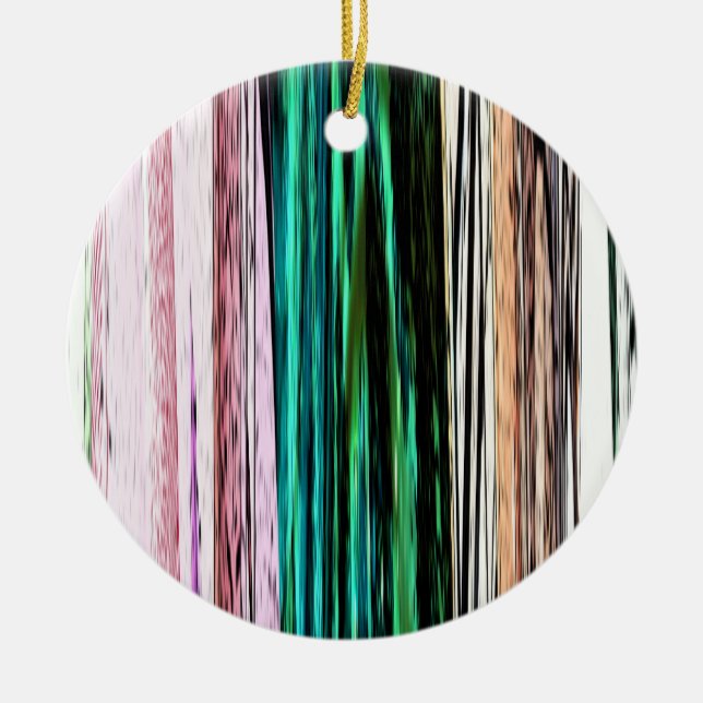 Colourful Abstract Stripes #123 Ceramic Ornament (Front)