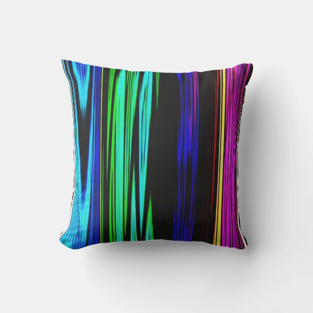 Colourful Abstract Stripes 611 Cushion (Front)