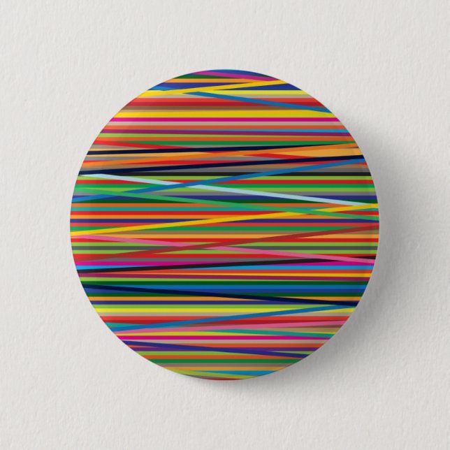 Colourful abstract stripes design 6 cm round badge (Front)