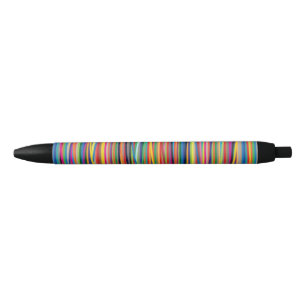 Colourful abstract stripes design adult cloth face black ink pen