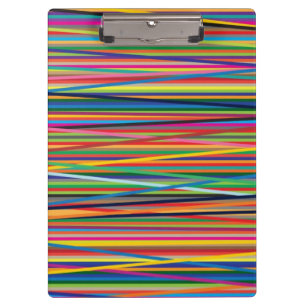 Colourful abstract stripes design adult cloth face clipboard