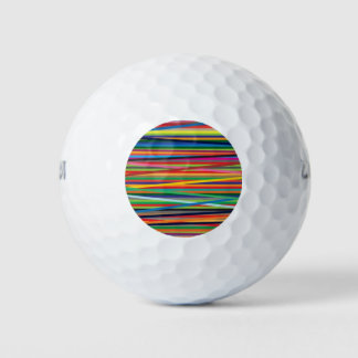 Colourful abstract stripes design adult cloth face golf balls
