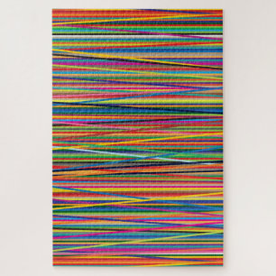 Colourful abstract stripes design adult cloth face jigsaw puzzle
