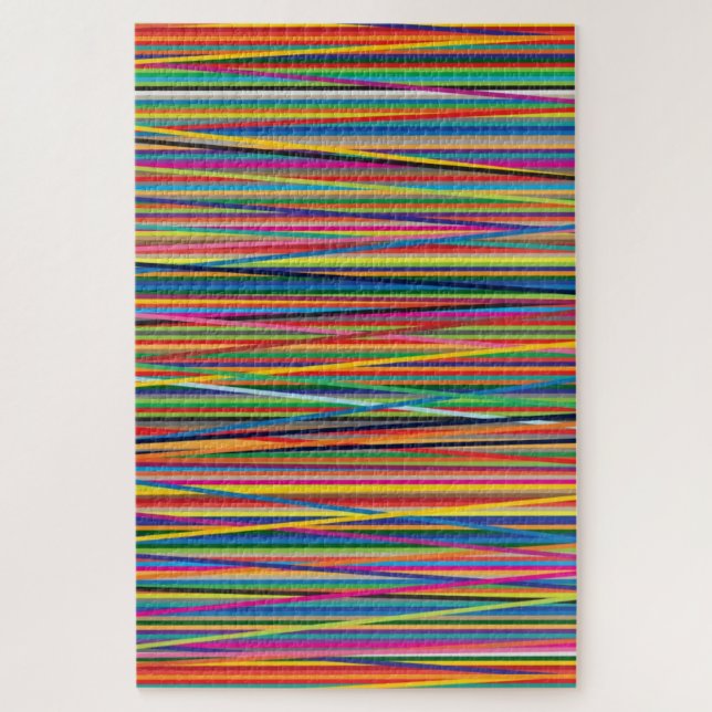 Colourful abstract stripes design adult cloth face jigsaw puzzle (Vertical)