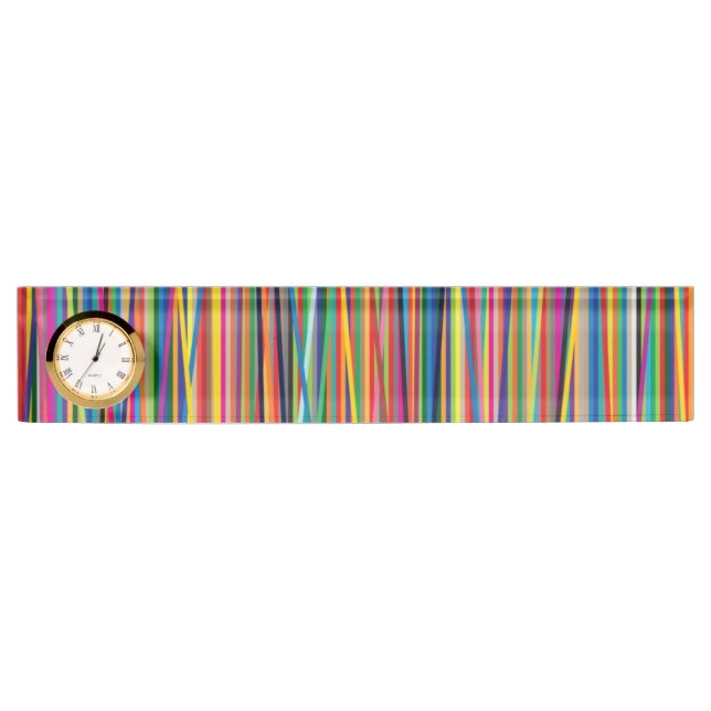 Colourful abstract stripes design adult cloth face nameplate (Front)