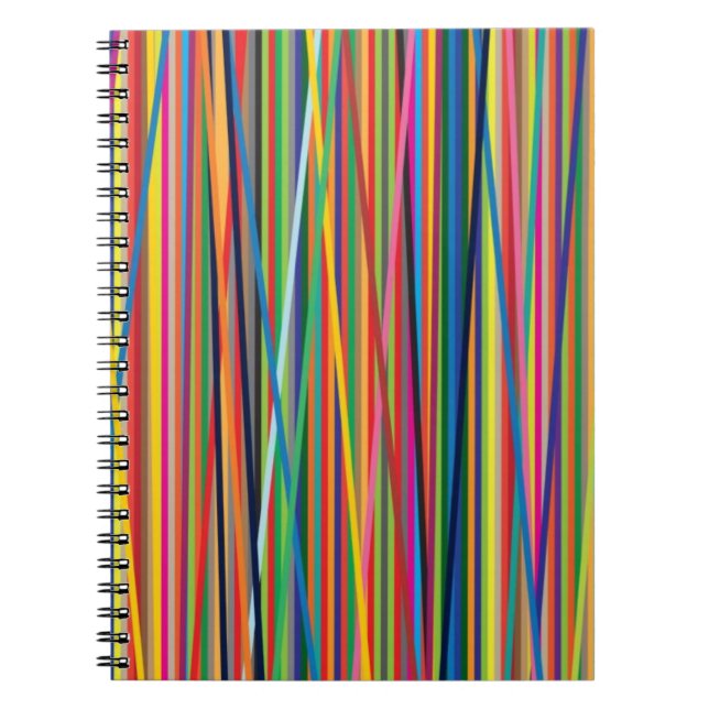 Colourful abstract stripes design adult cloth face notebook (Front)