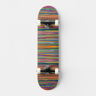 Colourful abstract stripes design adult cloth face skateboard