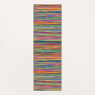 Colourful abstract stripes design adult cloth face yoga mat