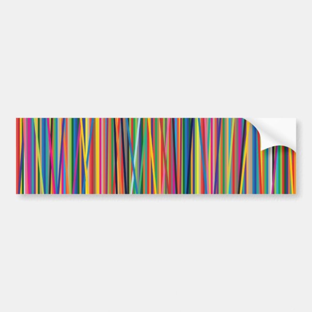 Colourful abstract stripes design bumper sticker (Front)