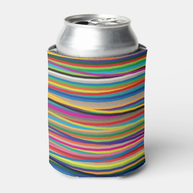 Colourful abstract stripes design can cooler (Can Front)