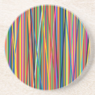 Colourful abstract stripes design coaster