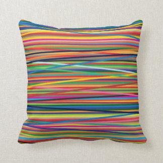 Colourful abstract stripes design cushion