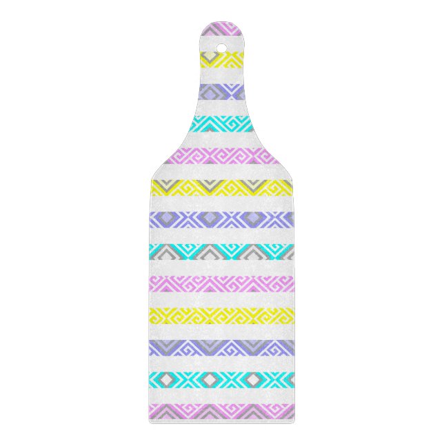 Colourful abstract stripes design cutting board (Front)
