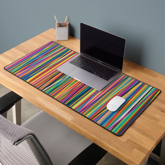 Colourful abstract stripes design desk mat (Office 2)