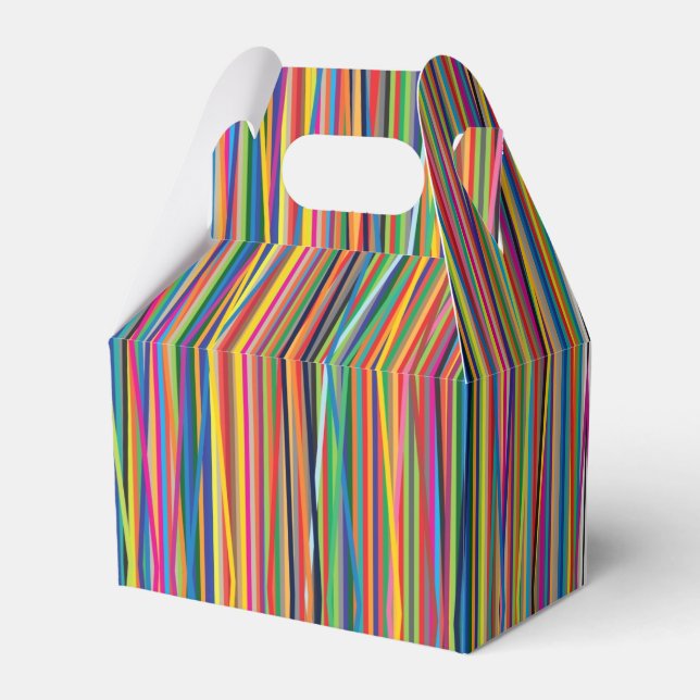 Colourful abstract stripes design favour box (Back Side)